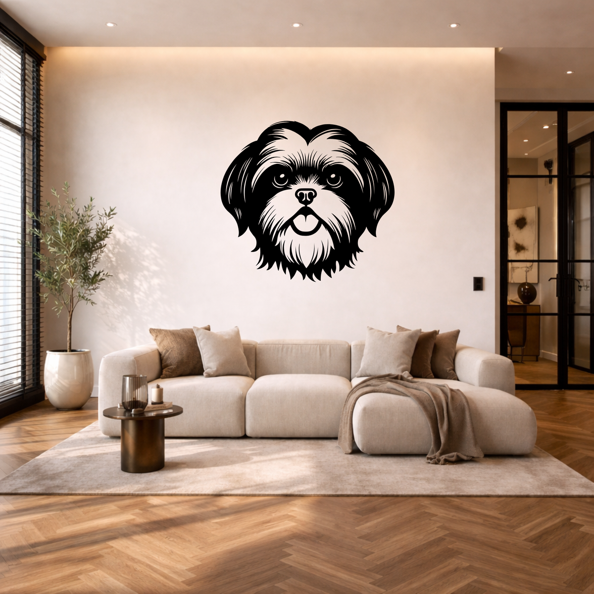Shih tzu muurdecoratie van staal