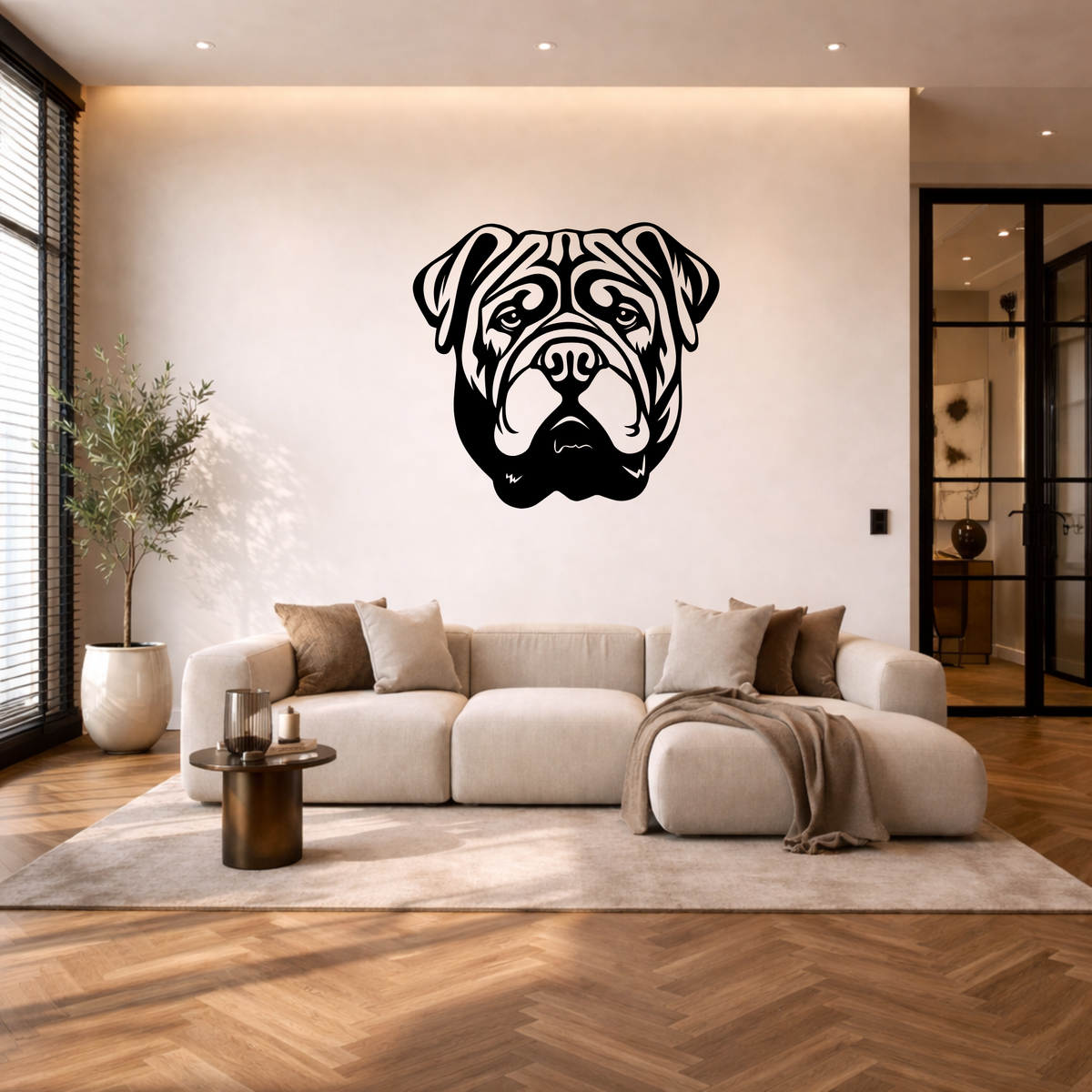 Shar-pei muurdecoratie van staal