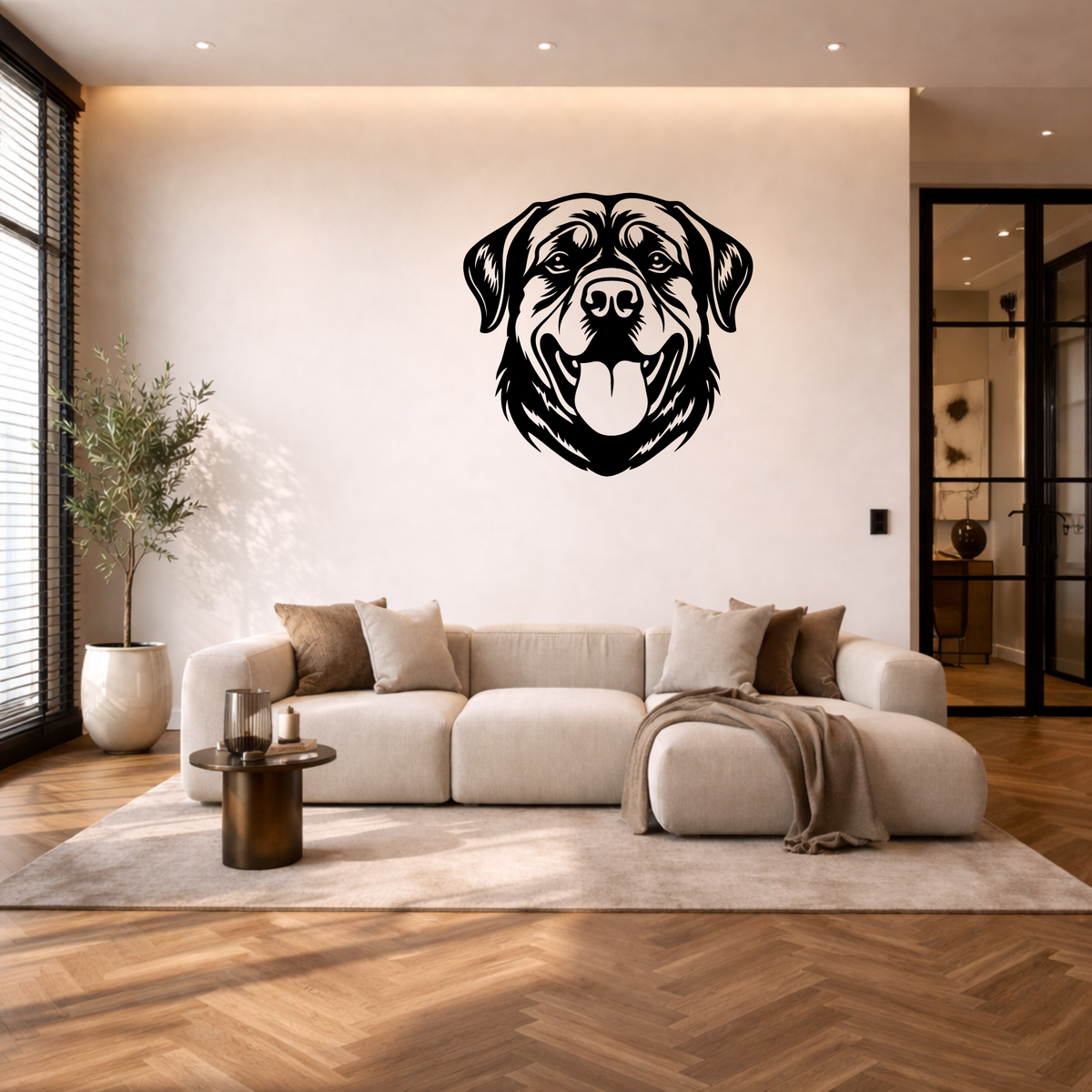 Rottweiler muurdecoratie van staal