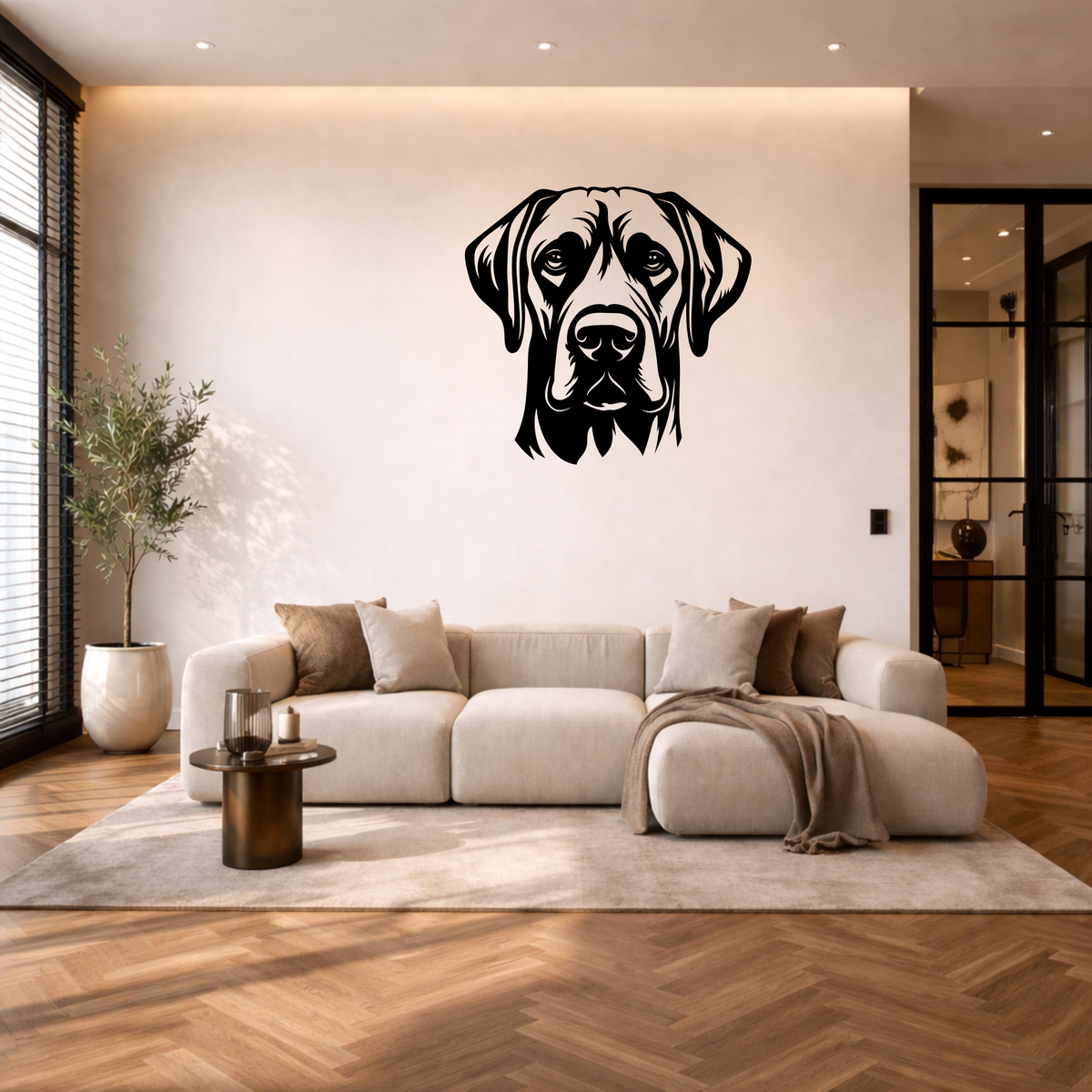 Rhodesian ridgeback muurdecoratie van staal