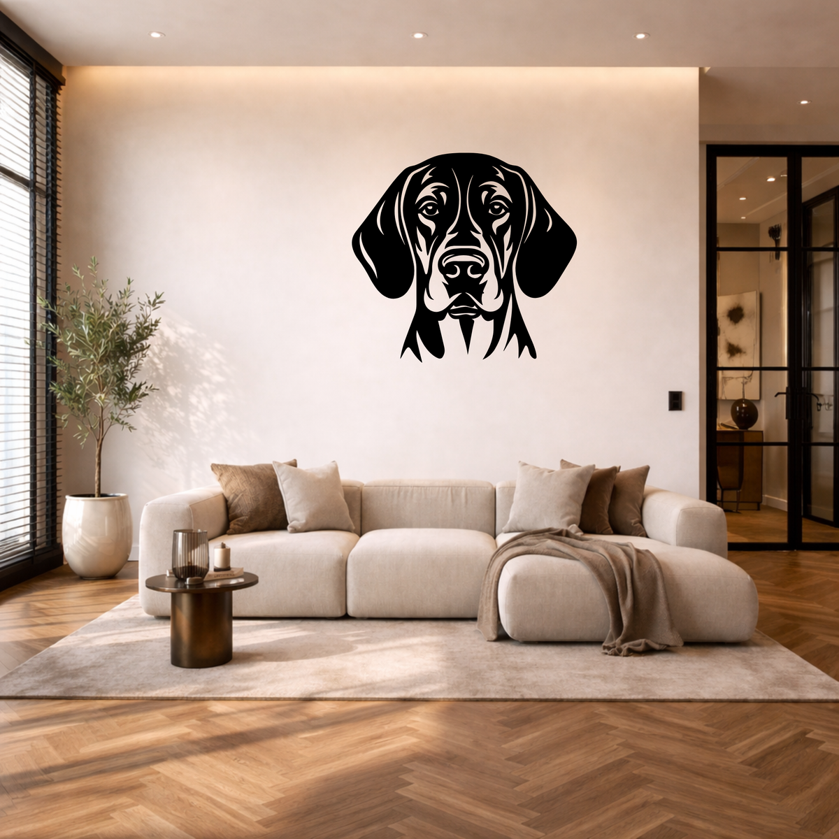Redbone coonhound muurdecoratie van staal