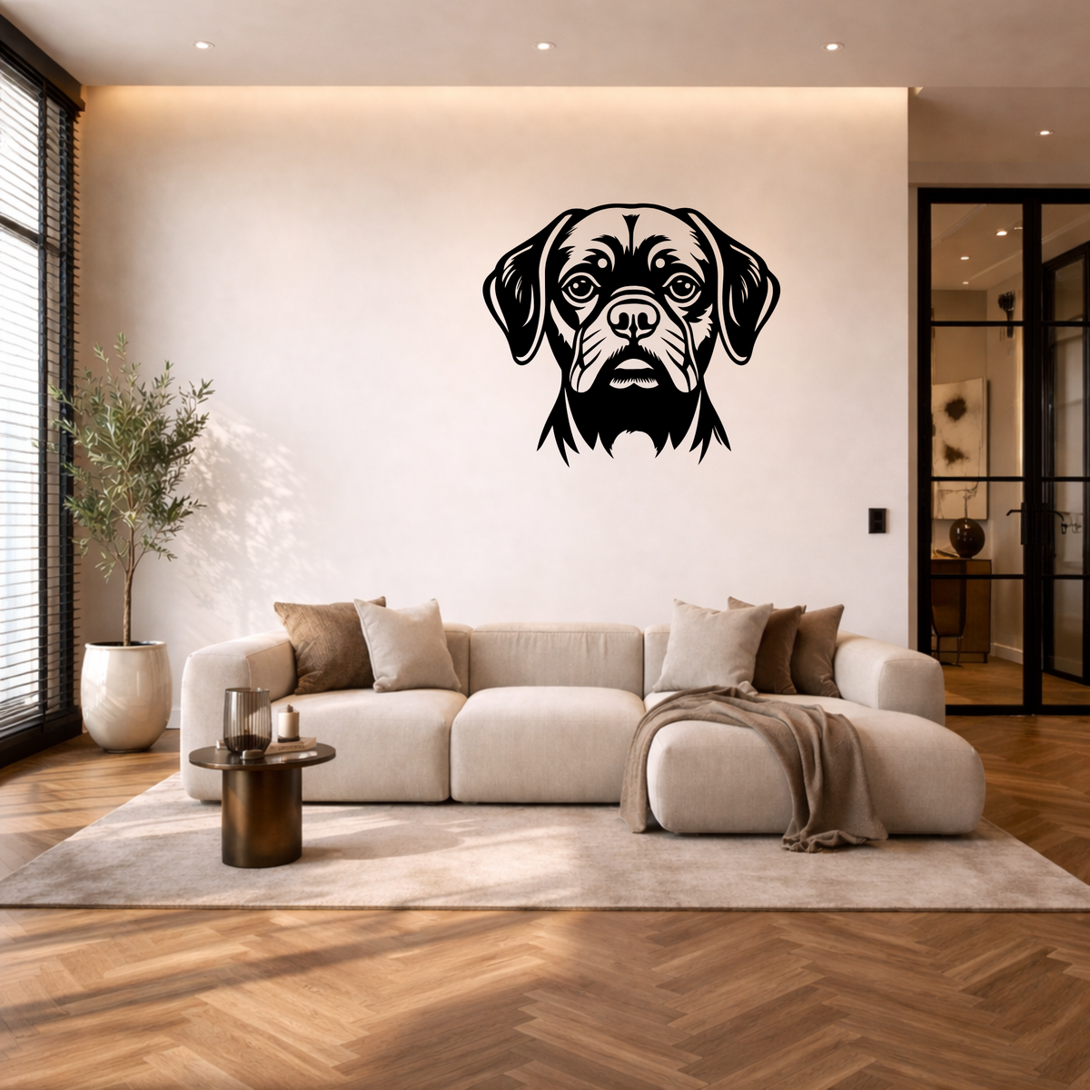Puggle muurdecoratie van staal