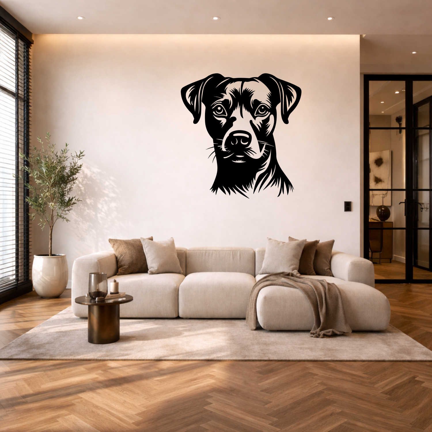 Fellterriër stalen wanddecoratie – hondenkop staal | Wand Staal