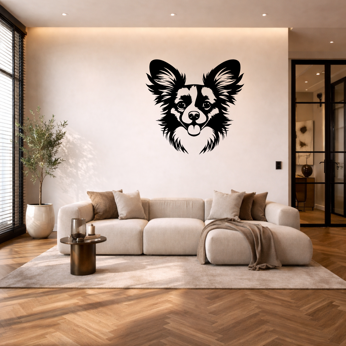 Papillon muurdecoratie van staal