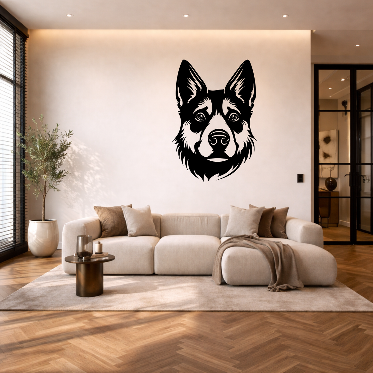 Noorse elandhond muurdecoratie van staal