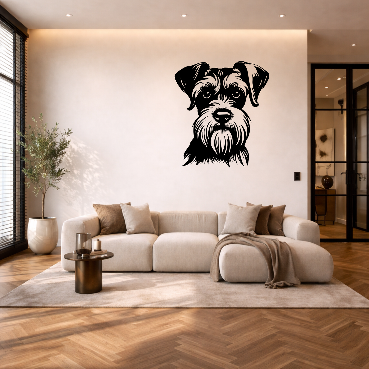 Dwergschnauzer stalen wanddecoratie – hondenkop staal | Wand Staal