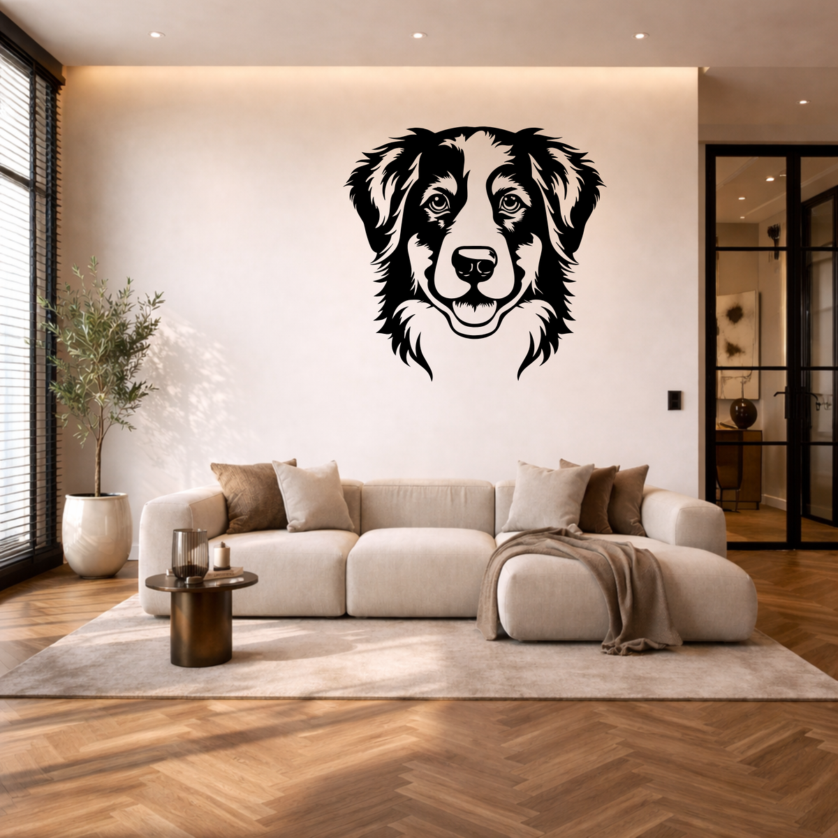 Miniature American shepherd muurdecoratie van staal