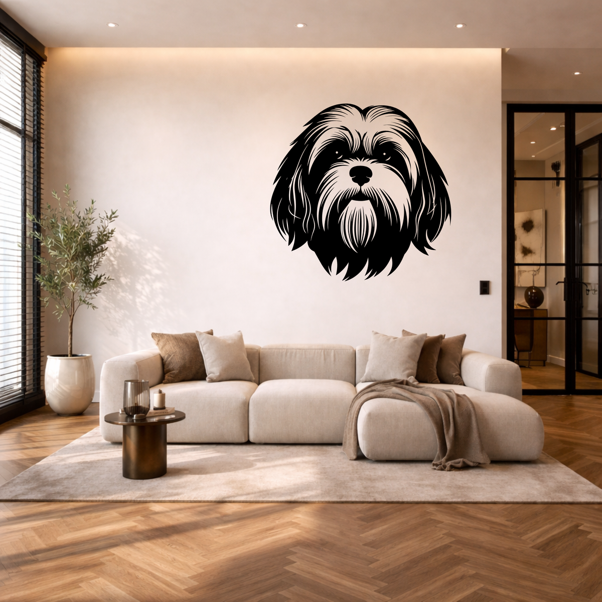 Lhasa apso muurdecoratie van staal
