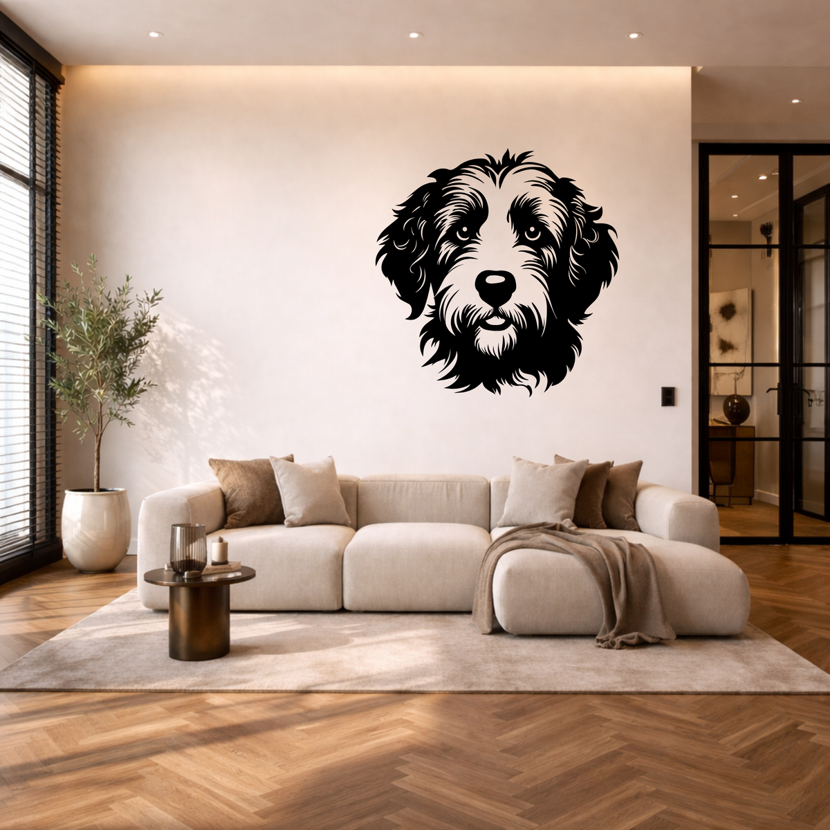 Labradoodle muurdecoratie van staal