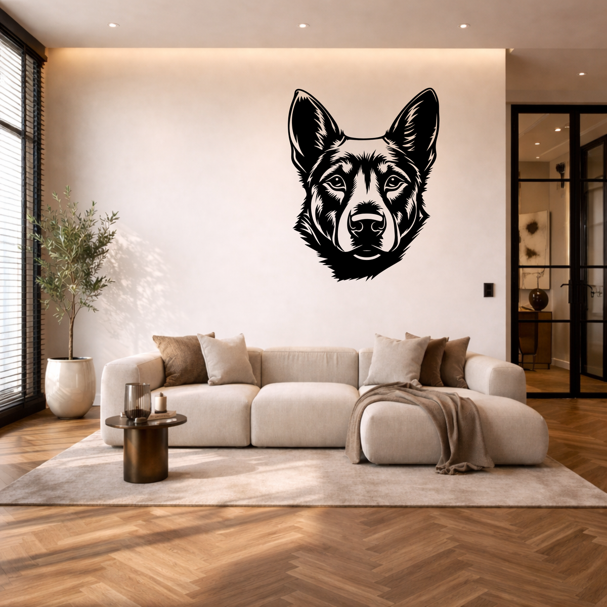 Kelpie muurdecoratie van staal