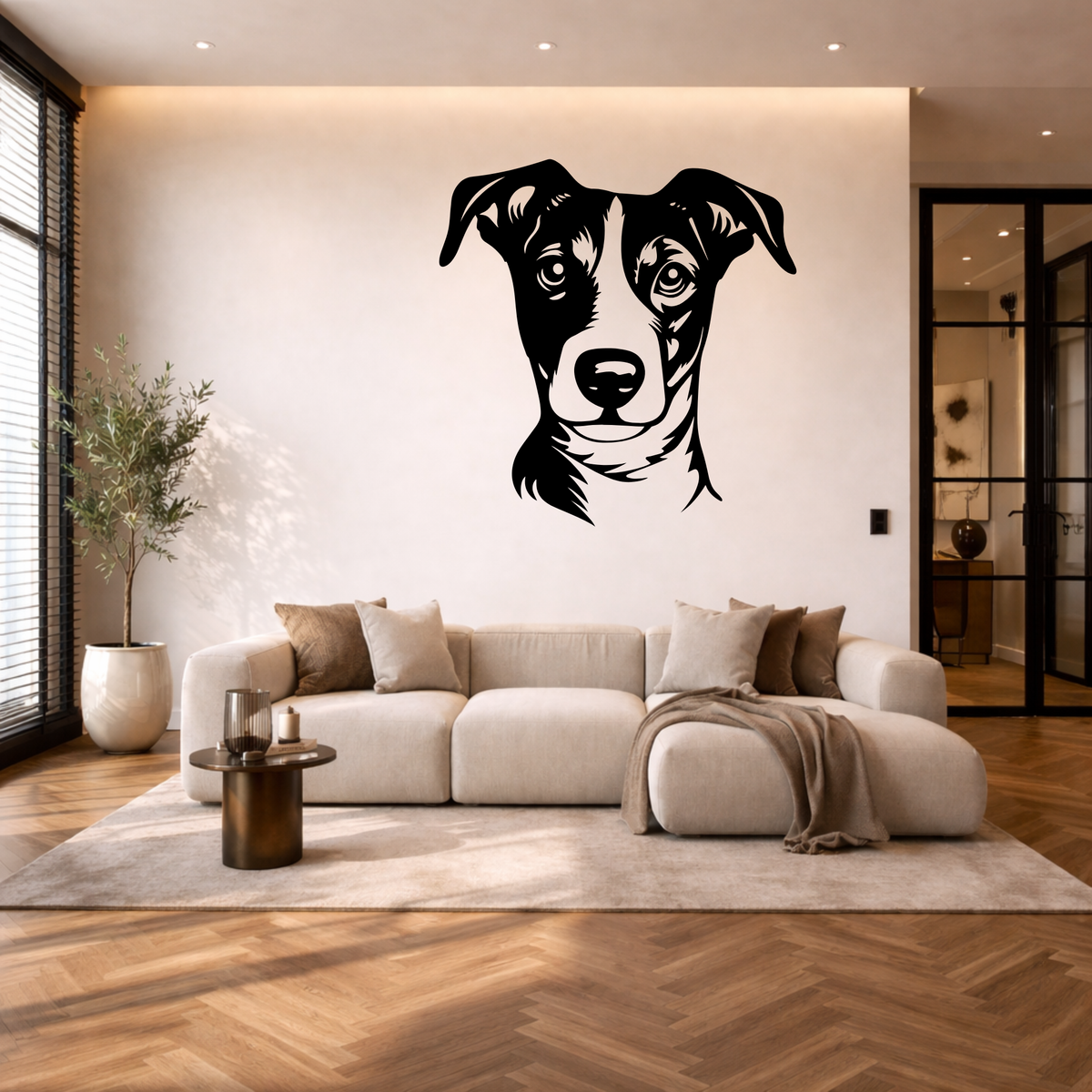 Jackrussellterriër muurdecoratie van staal