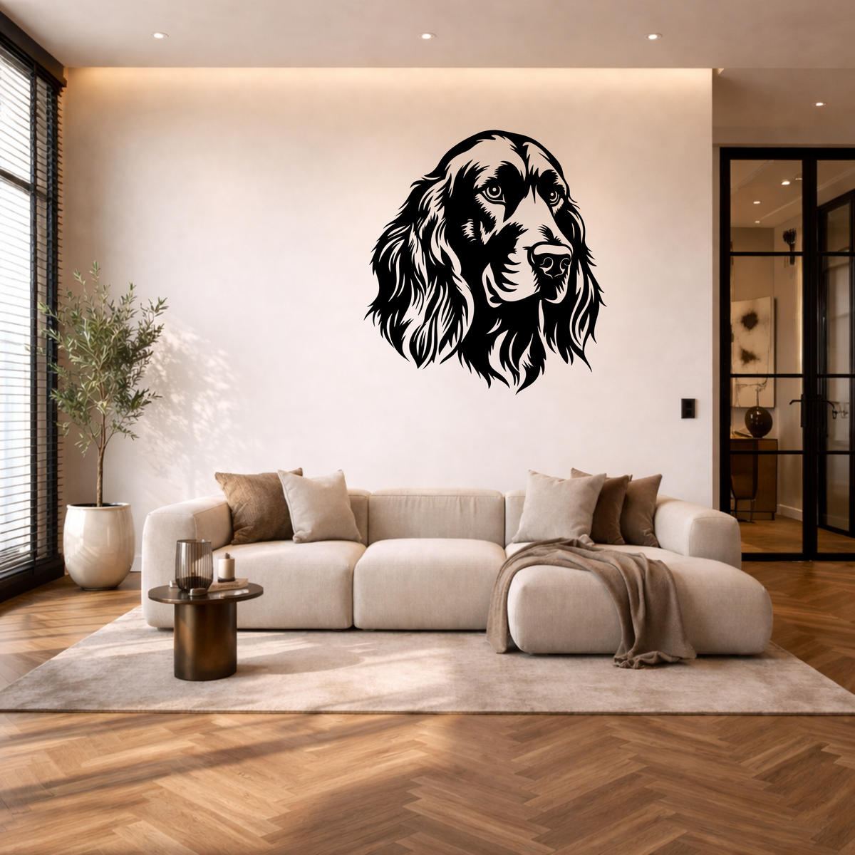 Ierse setter muurdecoratie van staal