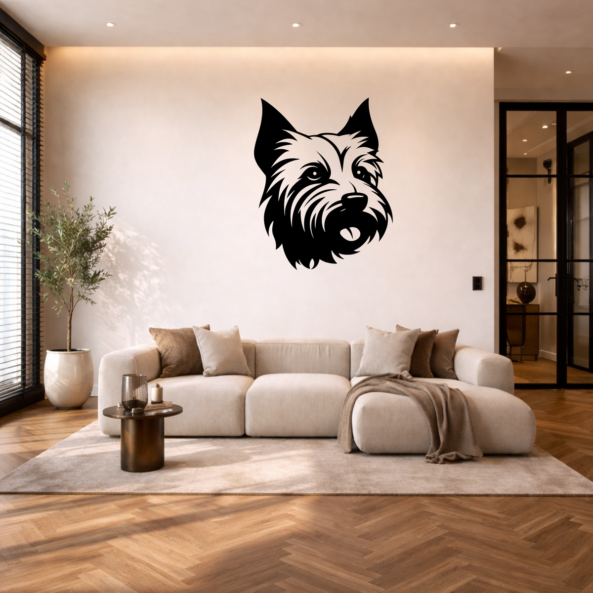 West Highland white terrier muurdecoratie van staal