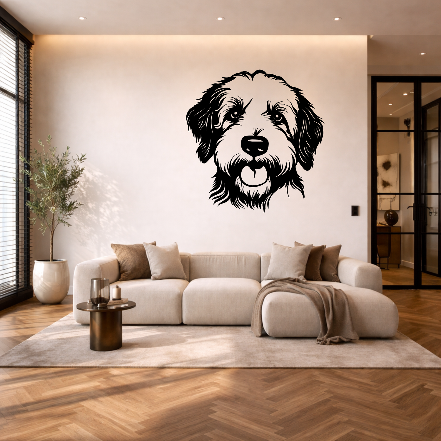 Golden doodle stalen wanddecoratie – hondenkop staal | Wand Staal