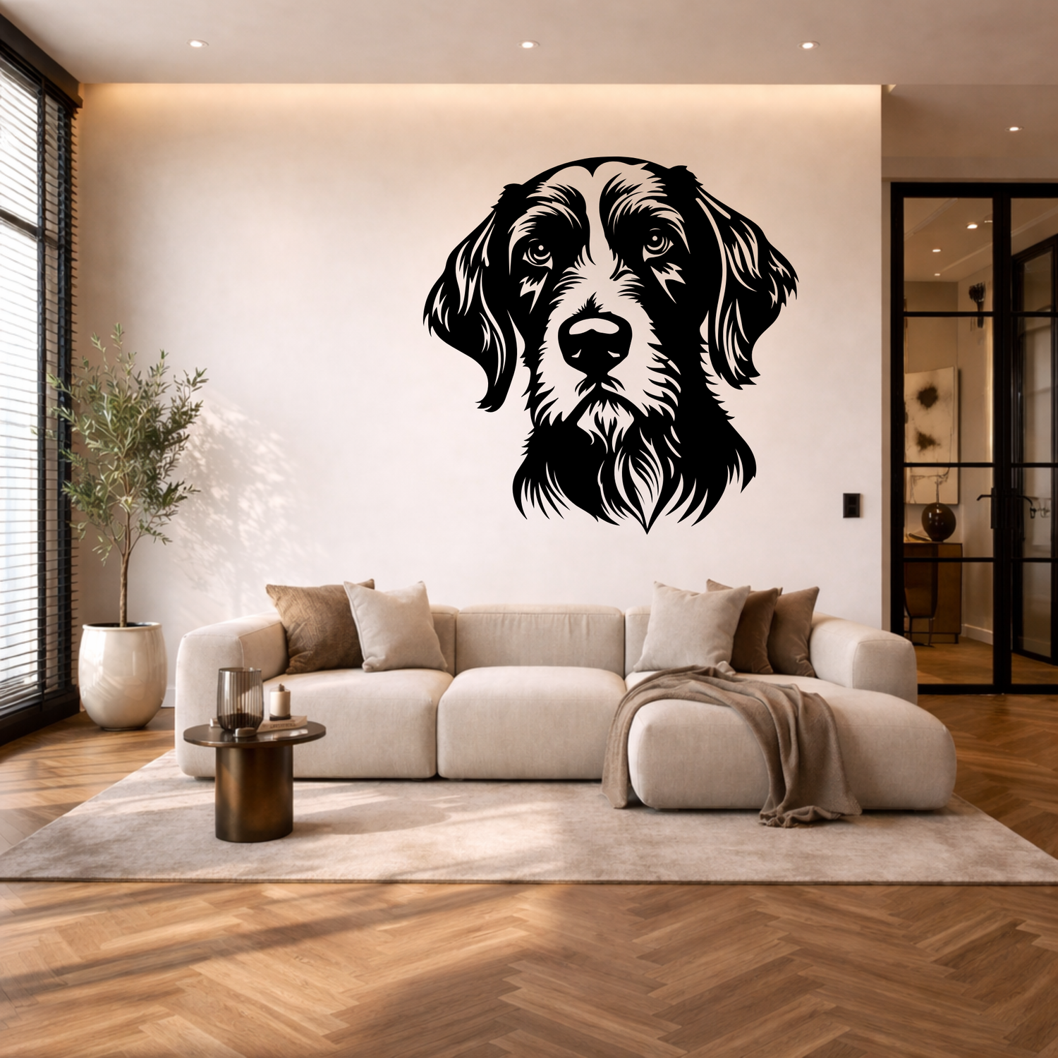 Duitse pointer langhaar stalen wanddecoratie – hondenkop staal | Wand Staal