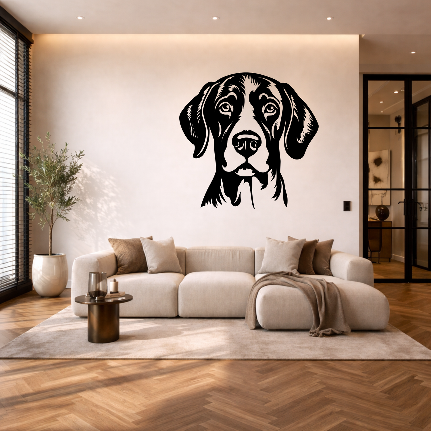 Duitse pointer korthaar stalen wanddecoratie – hondenkop staal | Wand Staal