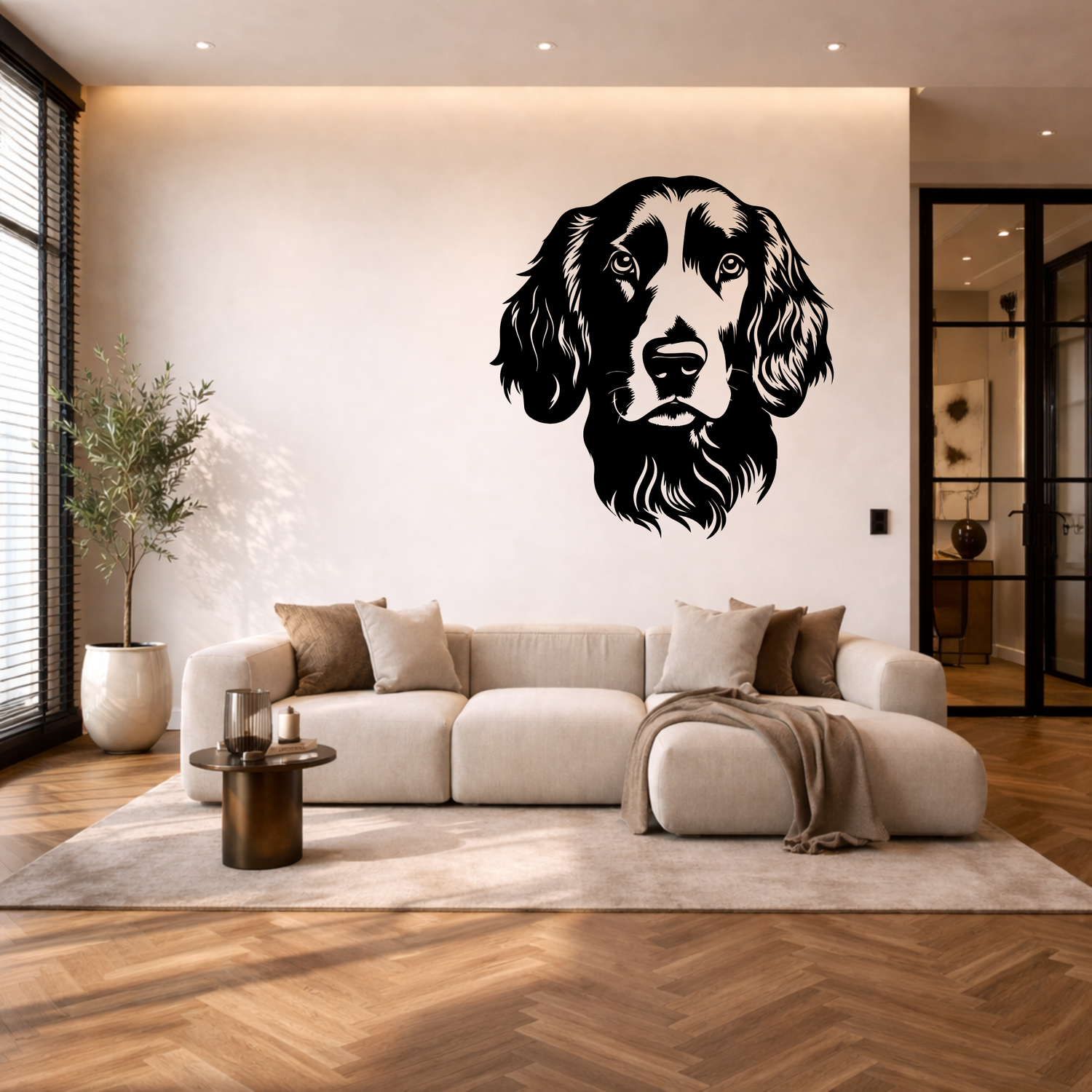 Engelse setter stalen wanddecoratie – hondenkop staal | Wand Staal