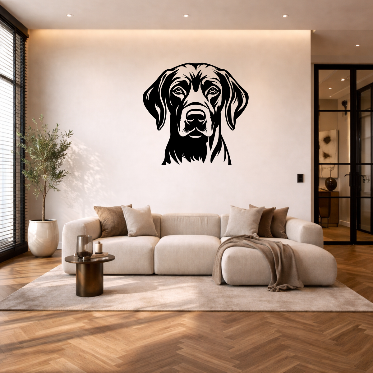 Weimaraner muurdecoratie van staal