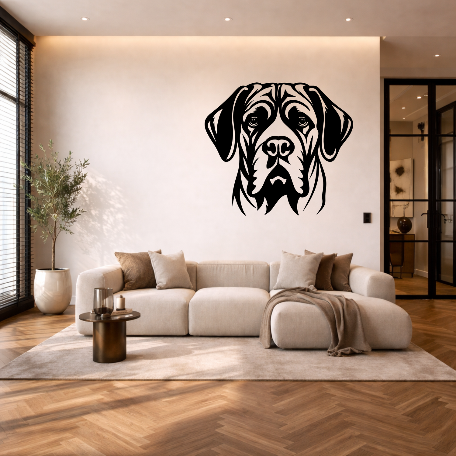 English Mastiff stalen wanddecoratie – hondenkop staal | Wand Staal