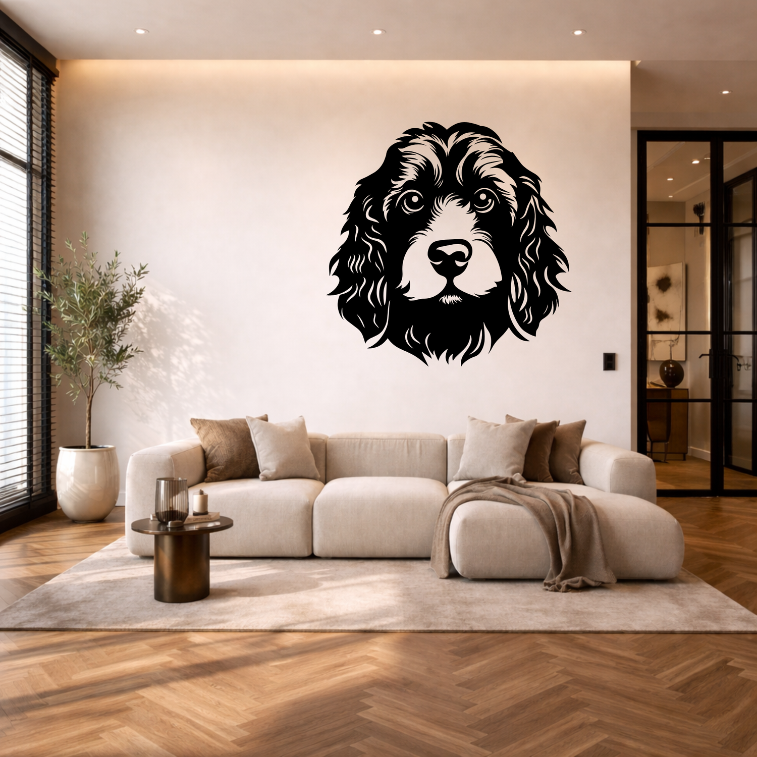 Cockapoo stalen wanddecoratie – hondenkop staal | Wand Staal