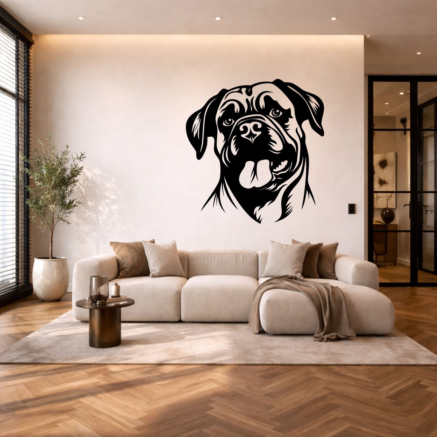 Bullmastiff stalen wanddecoratie – hondenkop staal | Wand Staal