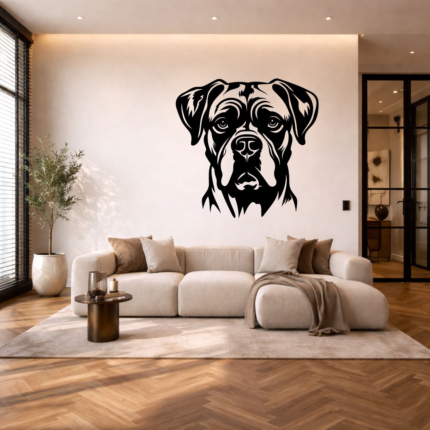 Boxer stalen wanddecoratie – hondenkop staal | Wand Staal