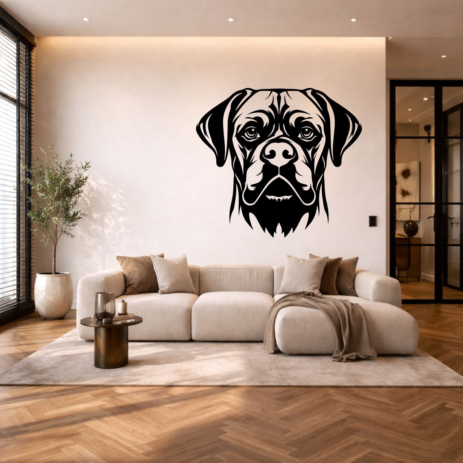 Boerboel stalen wanddecoratie – hondenkop staal | Wand Staal