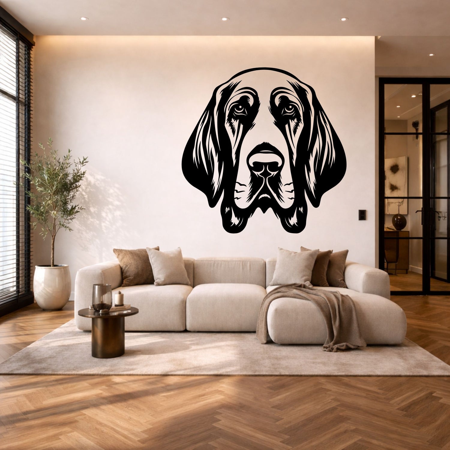 Bloedhond stalen wanddecoratie – hondenkop staal | Wand Staal