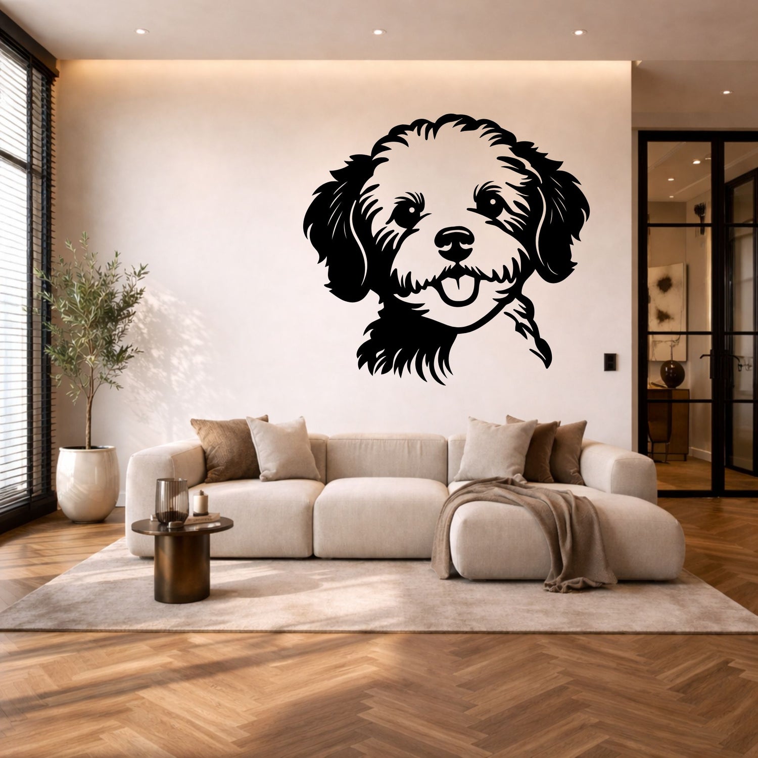 Bichon frisé stalen wanddecoratie – hondenkop staal | Wand Staal