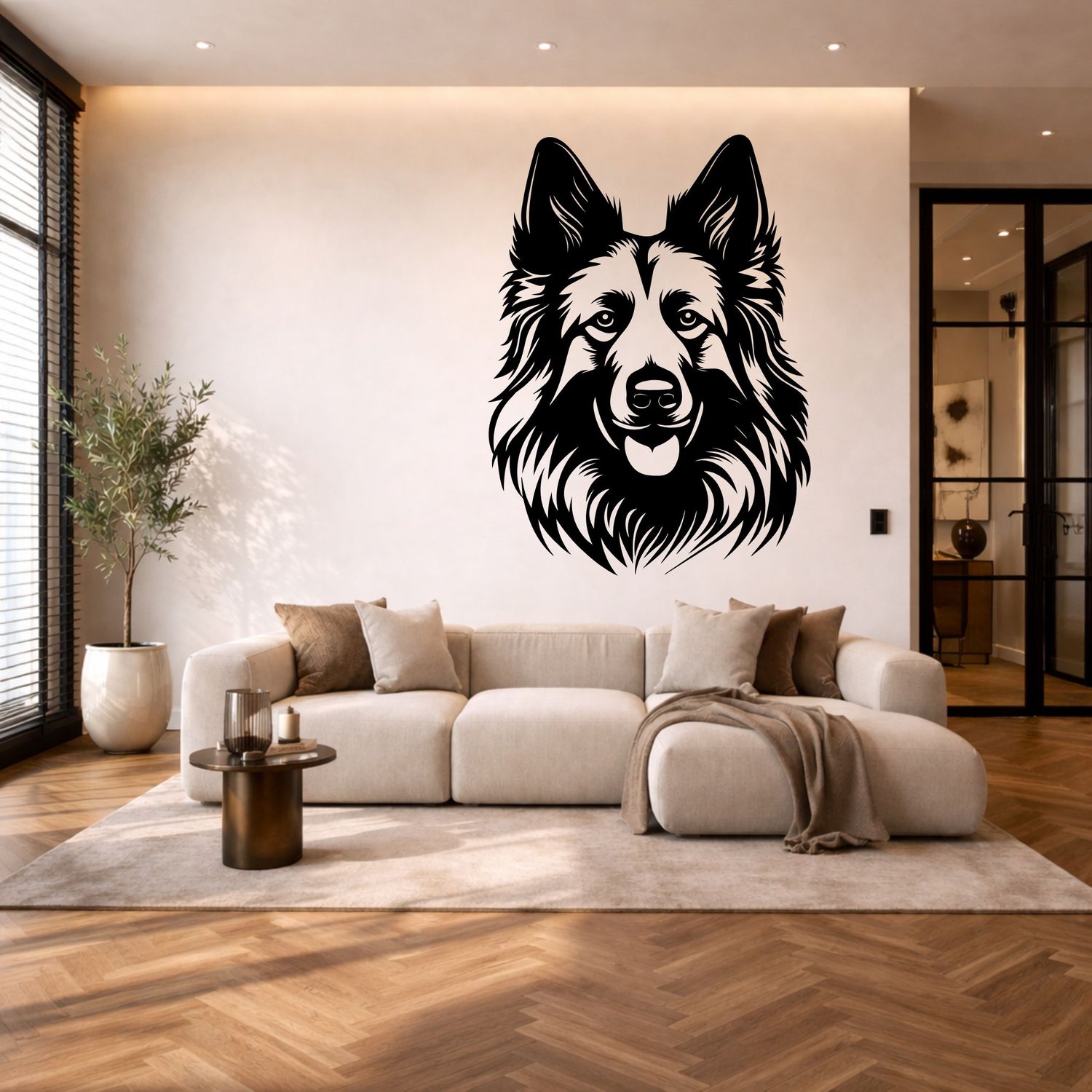 Tervuerense herder stalen wanddecoratie – hondenkop staal | Wand Staal