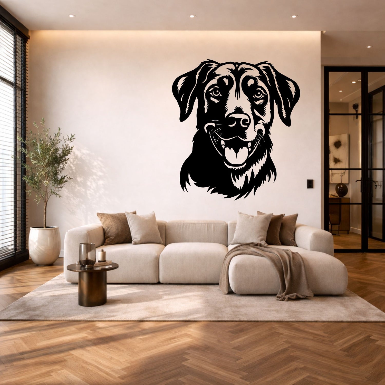 Beauceron stalen wanddecoratie – hondenkop staal | Wand Staal