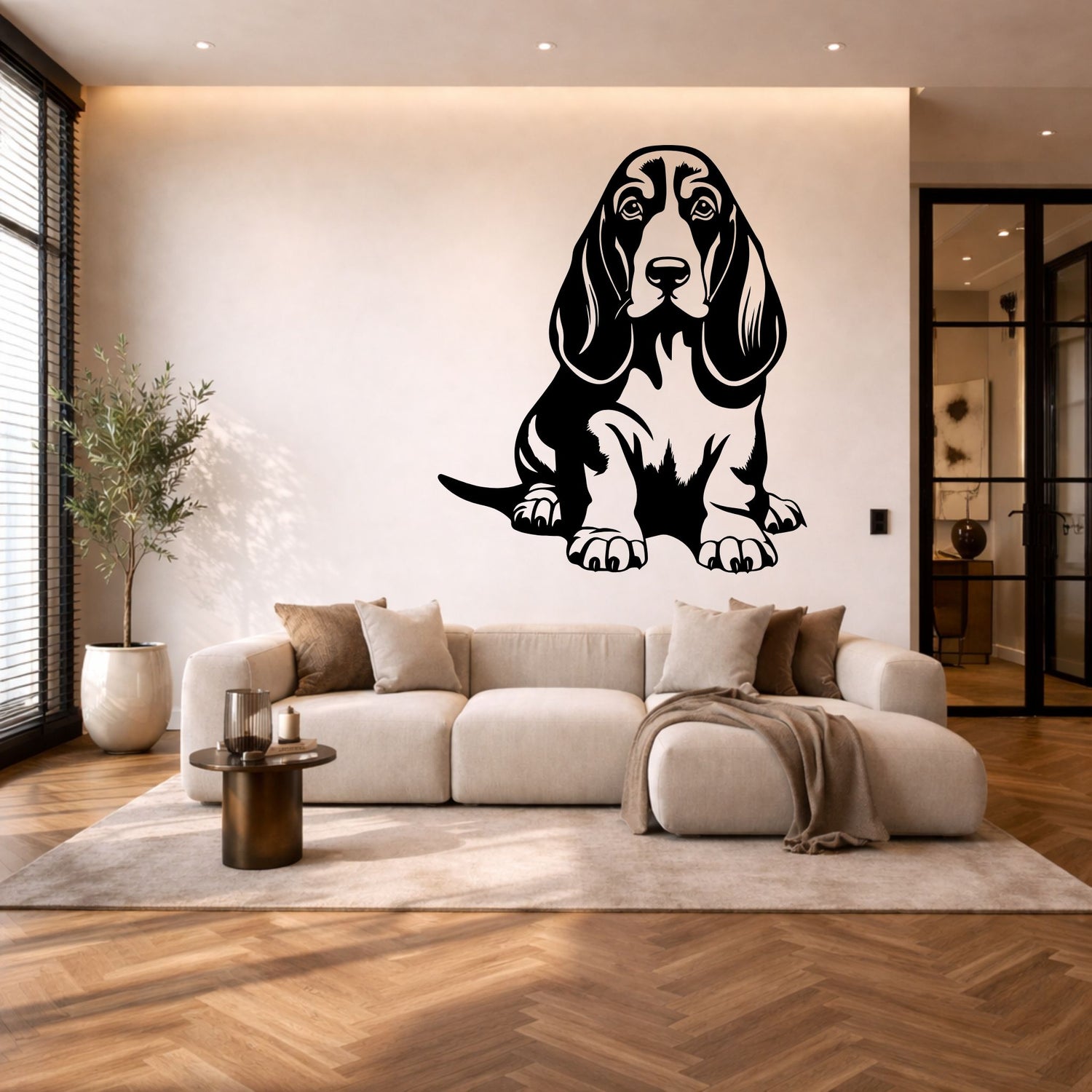 Basset hound stalen wanddecoratie – hondenkop staal | Wand Staal