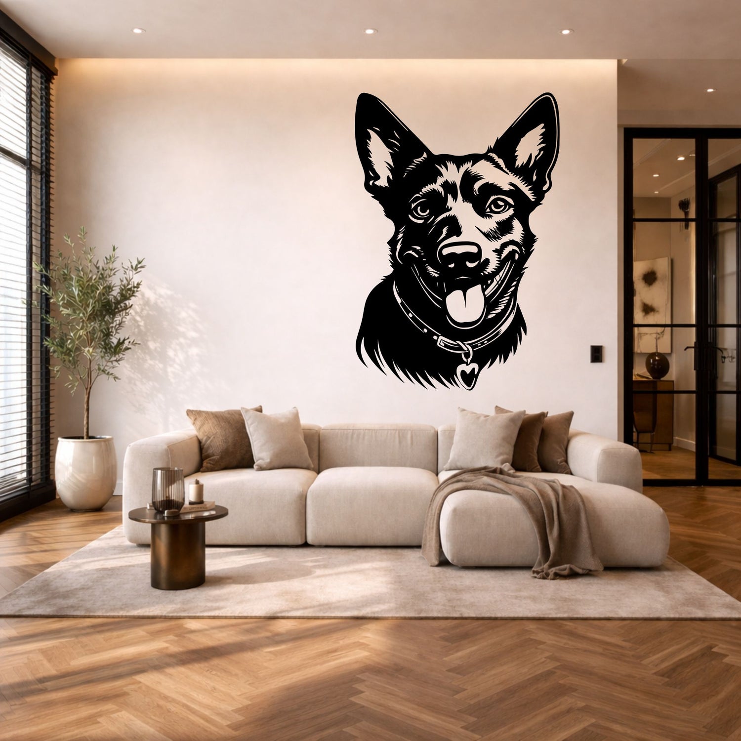 Australian cattle dog stalen wanddecoratie – hondenkop staal | Wand Staal