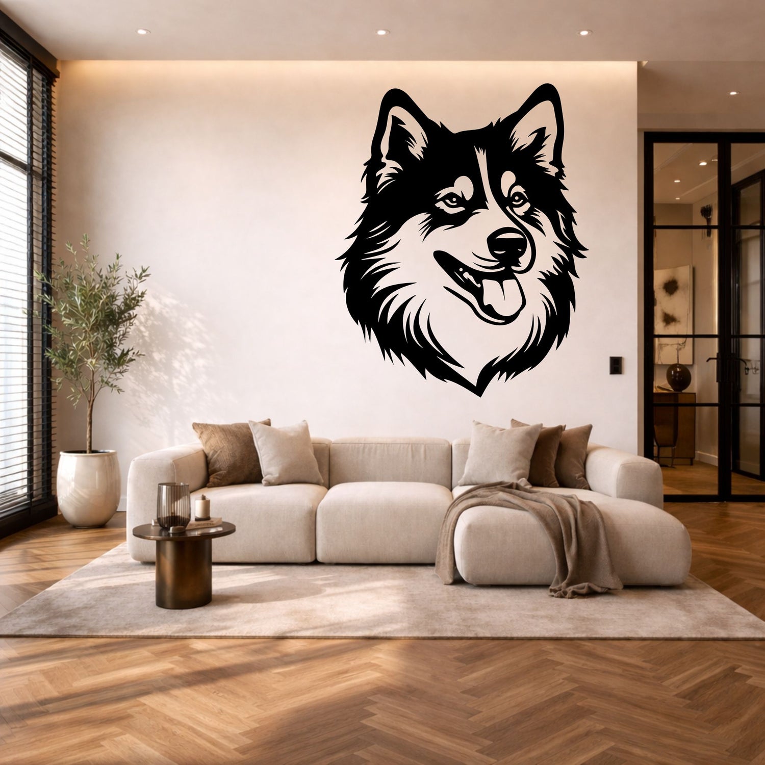 Alaska-malamute stalen wanddecoratie – hondenkop staal | Wand Staal