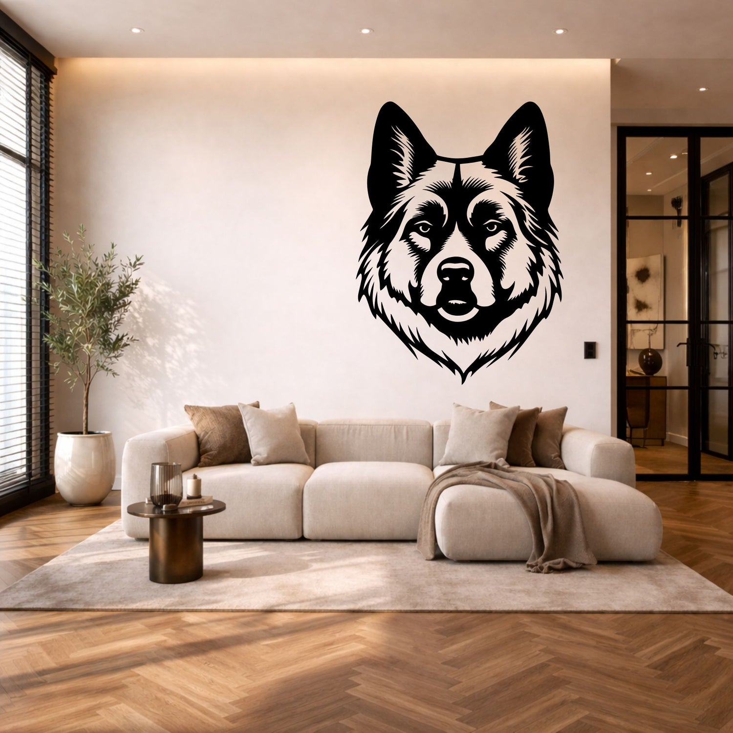 Akita inu stalen wanddecoratie – hondenkop staal | Wand Staal