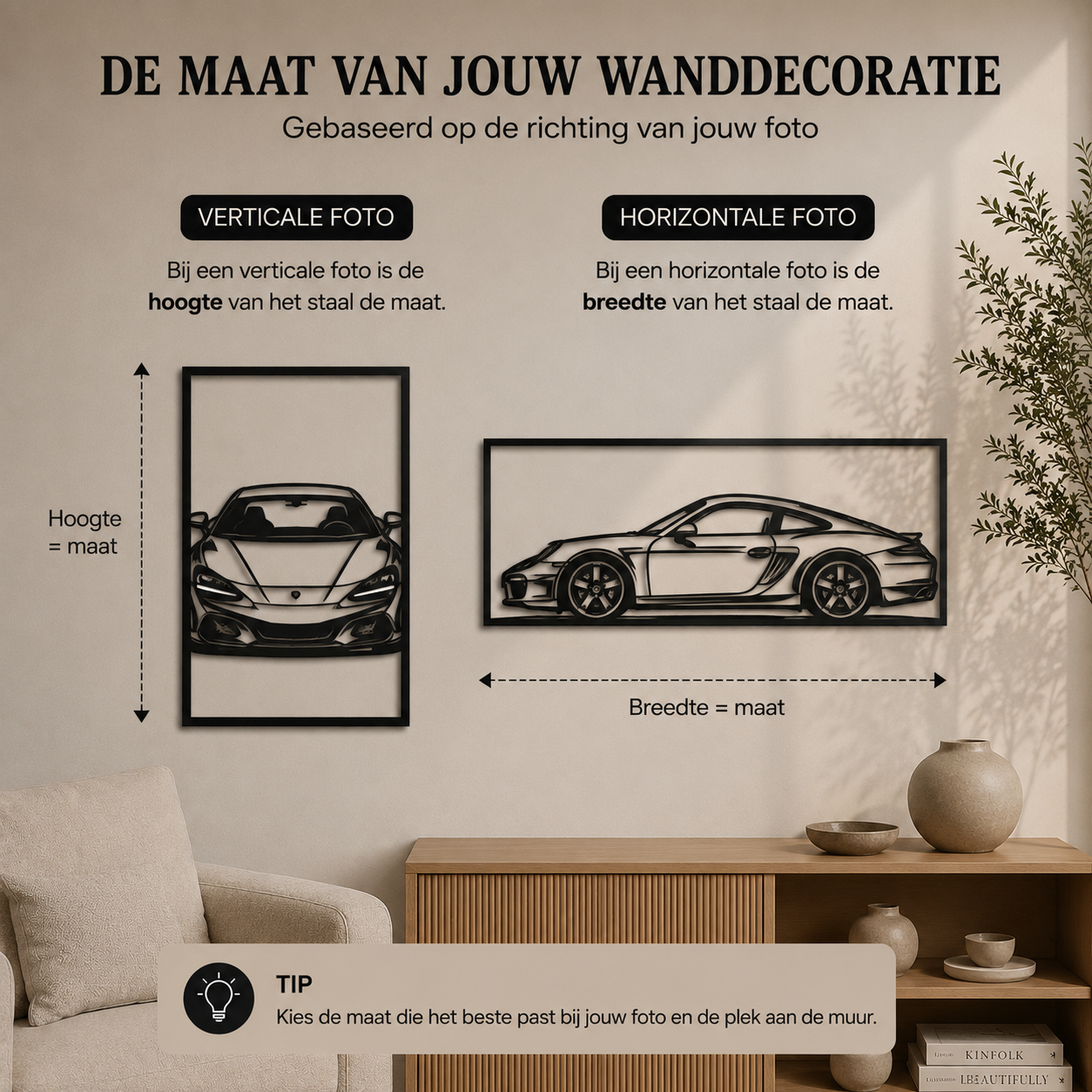 Gepersonaliseerde auto Wanddecoratie van Staal