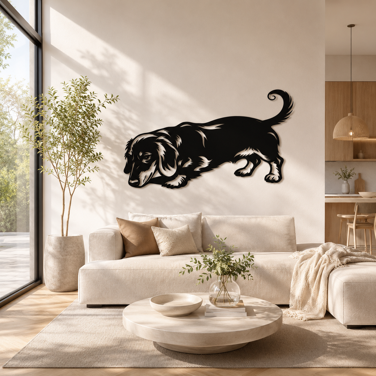 Teckel stalen wanddecoratie – Wand Staal
