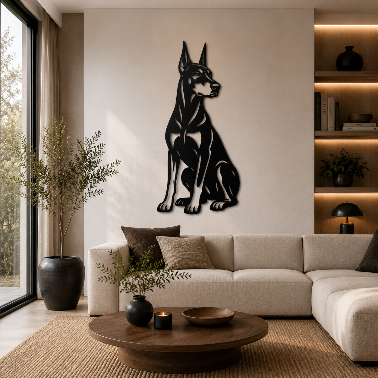 Dobermann stalen wanddecoratie – Wand Staal