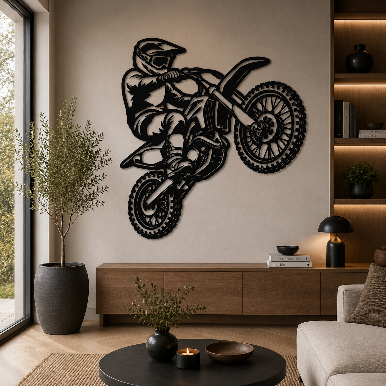 Crossmotor wanddecoratie – Dierenkop staal | Wand Staal