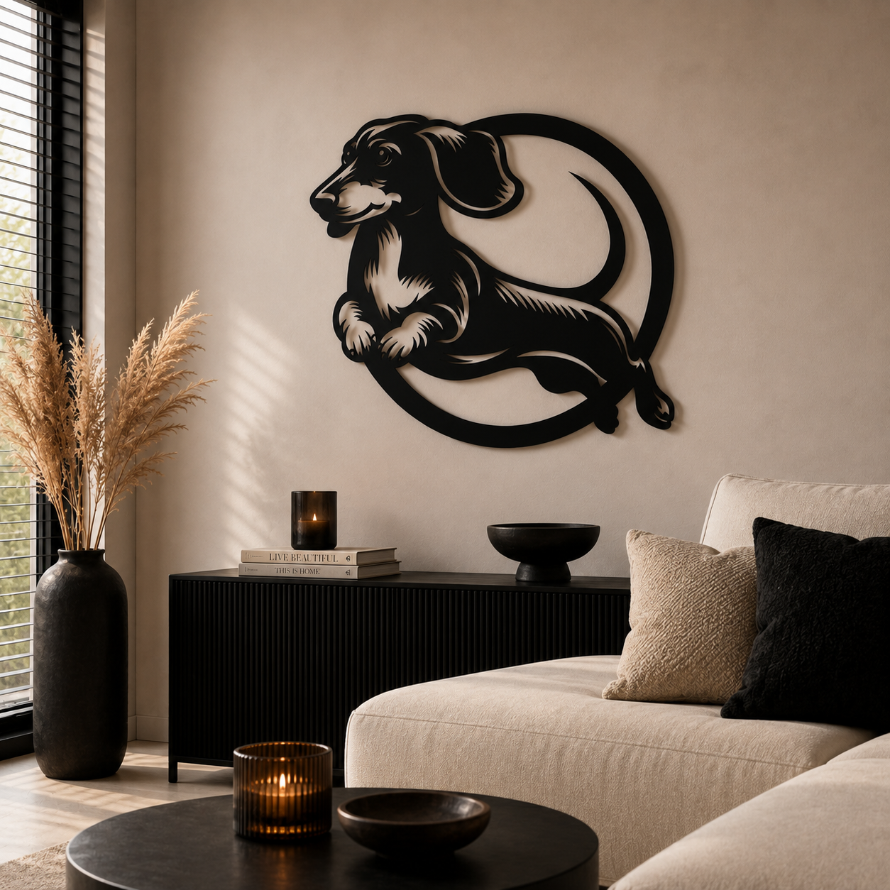 Teckel stalen wanddecoratie – Wand Staal