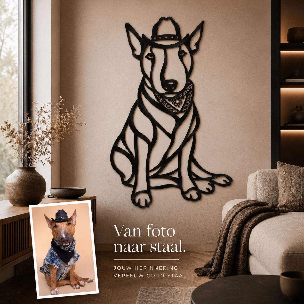 Gepersonaliseerde Hond Wanddecoratie van Staal
