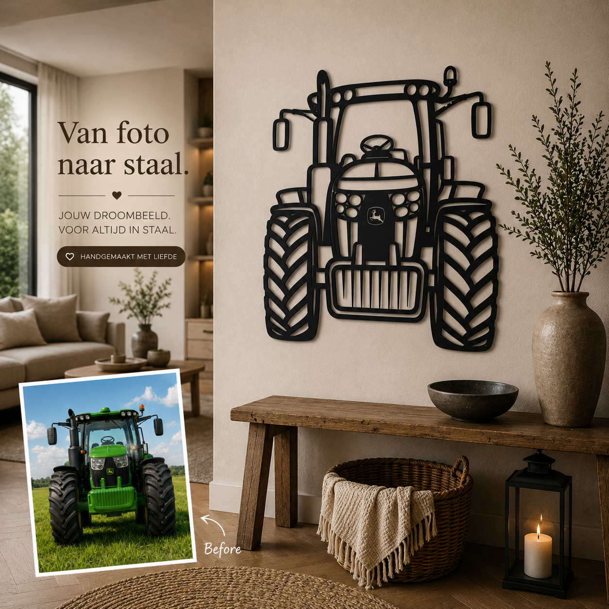 Gepersonaliseerde tracktor Wanddecoratie van Staal