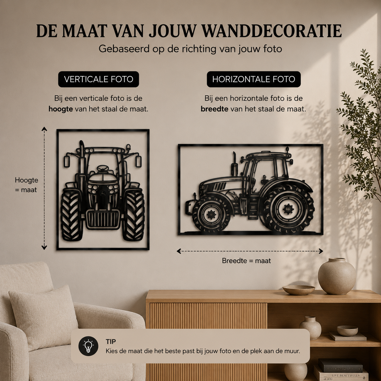 Gepersonaliseerde tracktor Wanddecoratie van Staal