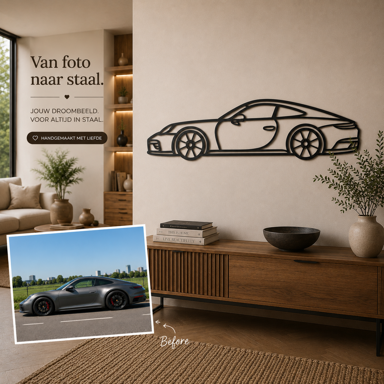 Gepersonaliseerde auto Wanddecoratie van Staal