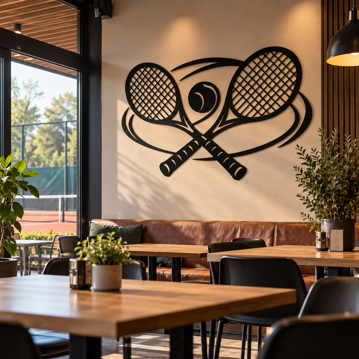 Tennis muurdecoratie van staal