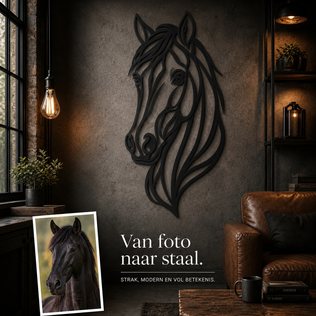 Gepersonaliseerde Paard Wanddecoratie van Staal